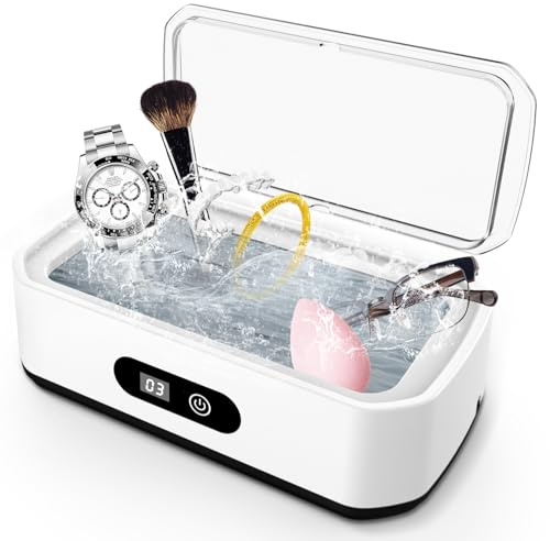 Ultraschallreinigungsgerät, 49000Hz Ultraschallreiniger, 650ml brillenreinigungsgerät mit 5 Zeitfunktionen, professionelles Ultrasonic Cleaner zum Reinigen von Brillen, Uhren, Ringen, Rasierklingen