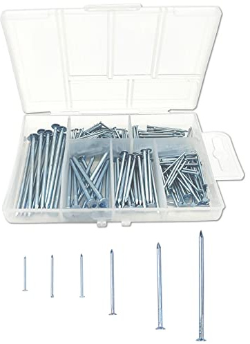 280 Stück Nägel Wand, 6 Größen Stahlnägel mit Kunststoff Box, Senkkopfnägel für Aufhängen von Bildern und Holzwoking