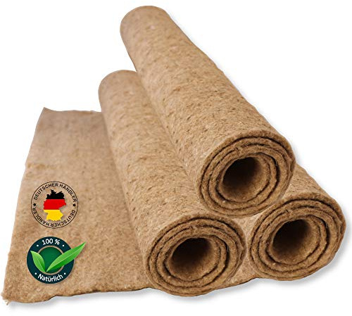 Tamay Nagermatten aus 100% Hanf, 100 x 50cm I Premium Nagerteppich als staubfreie Käfig Bodenbeckung für Kaninchen, Meerscheinchen, Kleintiere – Natürliche Hanfmatte für Nagetiere (3 Stück)