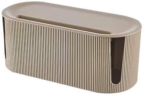 Kabelbox, DAWRIS Kabel Organizer Box Mit Deckel Kabelmanagement ABS-Kunststoff Kabelmanagement Box Multifunktional Überspannungsschutz Für Kabel Steckdosenleisten (Braun)