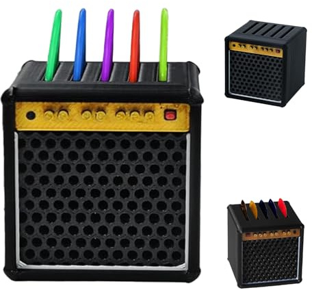 Amp geformt Gitarre Plektrumhalter, Guitar Pick Holder Box, Gitarrenplektrumhalter, Guitar Pick Storage Box, Acryl E-Gitarre Kopfplatte geformt Pick-Halter, Geschenke für Musiker und Gitarristen