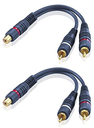 SIENOC 2 Stück Cinch Y Kabel Splitter RCA Y Adapter Kabel 15cm AV Audio Kabel Cinch Verteiler für Subwoofer, Lautsprecher Heimkino