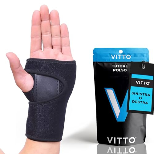 VITTO Handgelenkstütze - Handbandage Handgelenk für Sehnenscheidenentzündung, Karpaltunnelsyndrom und Athrose (Links, L)