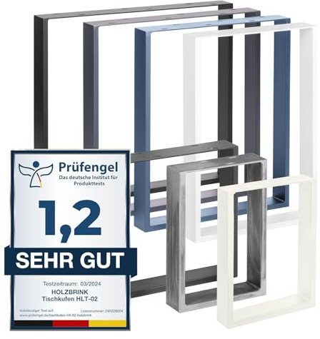 HOLZBRINK Tischbeine Metall Schwarz | Tischkufen/Tischgestell für Couchtisch, Esstisch, Schreibtisch, Sitzbank | 2 Stück Möbelfüße 70 x 72 cm