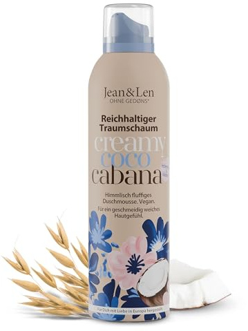 Jean & Len Reichhaltiger Traumschaum Kokos & Hafermilch, Gel-to-Mousse Technologie, mit Vitamin E und pflanzlichem Glycerin, Duschschaum, ohne Parabene & Silikone, 200 ml