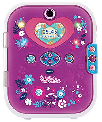 Vtech Purple Secret Safe Diary Light Show, Interaktives Mädchen Tagebuch, Geheimes Tagebuch für Mädchen mit Gesichtserkennung, Fotos & mehr, Geschenke für Mädchen mit Spielen, Alter 5, 6, 7+ Jahre