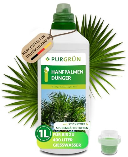 Purgrün® Hanfpalmen-Dünger 1 Liter – Fördert schnelles, gesundes Wachstum – Strahlend grüne Blätter dank Vollspektrum-Nährstoffen – Stärkt die Widerstandskraft – Für bis zu 400 Liter Gießwasser