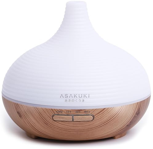 ASAKUKI Aroma Diffuser, 300ml Diffusor für ätherische Öle, Ultraschall Aromatherapie Diffuser, Klassischer Diffuser für Zuhause Büro Yoga, Geschenk zum Muttertag