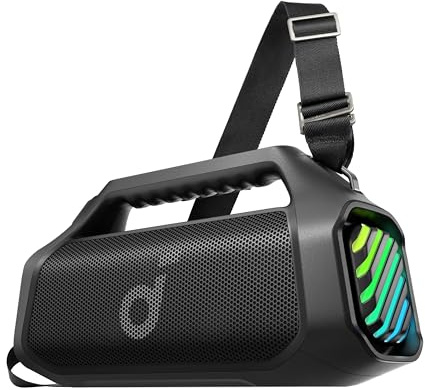 soundcore Boom 2 Pro Outdoor-Lautsprecher, 140 W, 2+2 Kanäle, BassUp 2.0, 20 h, Schnellladung, IP68 Staub- und wasserdicht, RGB-Lichter, USB-C, Powerbank, BT 5.3, tragbarer Bluetooth-Lautsprecher