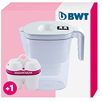BWT Vida Wasserfilterkanne, Weiß, 2,6 L, reduziert Kalk, Chlor und Verunreinigungen – inklusiv 1 Mineralfilterkartusche mit Magnesium