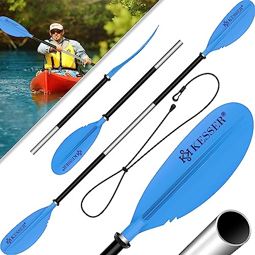 KESSER® Paddle Doppelpaddel - 4-teilig für Kanu Kayak SUP Stand-Up Paddling Board Stechpaddel, 228cm Aluminum Perfekt für Schlauchboot, Stand Up Paddel Inkl. Sicherheitsschnur, Hülle, Surfboard Boot