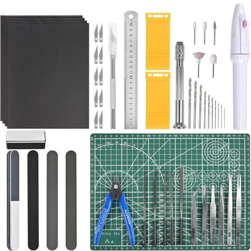 53 Stück Gundam Modeler Grundwerkzeuge, Gundam Modellierer Basic Tools, Modellbau-Werkzeugsatz für Hobby Model Assemble Building, Modellierungswerkzeug und Bastelset für Bauen, Reparieren, Reparieren