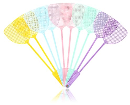 Rovar Fliegenklatsche Fliegenschutz, Mückenschutz 10er Pack mit Abstandshalter für Fliegen, Mücken und Insekten, 44 x 12,5 cm Farblich Sortiert