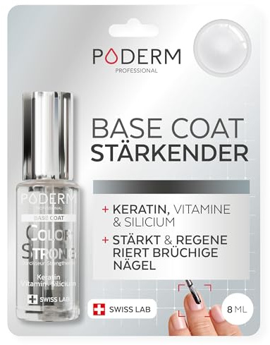 PODERM Nagelhärter Lack - Base Coat | Repariert und Stärkt durch Semipermanenten Nagellack Geschädigte und Geschwächte Nägel | Biotin und Keratin | Entwickelt von einem Podologen in der Schweiz