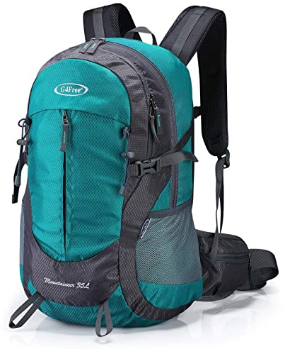 G4Free 35 l wasserdichter Wanderrucksack, Outdoor-Rucksack, Trekking, Tagesrucksack für Camping, Wandern, Rucksackreisen, Klettern, mit Regenschutz