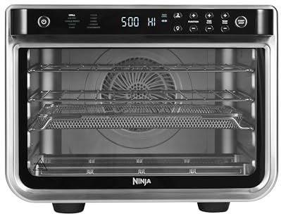 Ninja Foodi 10-in-1 Multifunktions-Ofen, tragbarer Mini-Ofen für Arbeitsflächen, Mehrzweck-Ofen mit 10 Kochfunktionen; Air Fry, Rösten, Grillen, Backen und mehr, Silber/Schwarz DT200EU