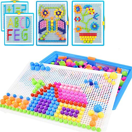 ITODA Mosaik Steckspielzeug Lernspielzeug Kinderspielzeug Kreatives Spielzeug Jungen Mädchen Mosaik Steckbausteine 295/592/888 Teile Bausteine Kinder Lernspielzeug für Geschenk 295 Teile