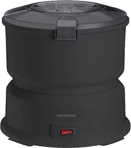 Gastronoma Sparschäler - Schäler 1 kg - Gemüseschäler - Kartoffelschäler - Peeler - Kartoffelschäler Elektrisch 85 W - Mit Salatschleuder - Schwarz