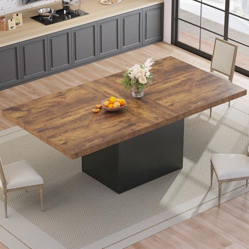 HSH 180 cm Esstisch Holz Groß Esszimmertisch für 6 8 Rustikales Braun | Kleiner Esstisch Holz Rechteckig Industriedesign T-Gestell für Loft und Wohnzimmer