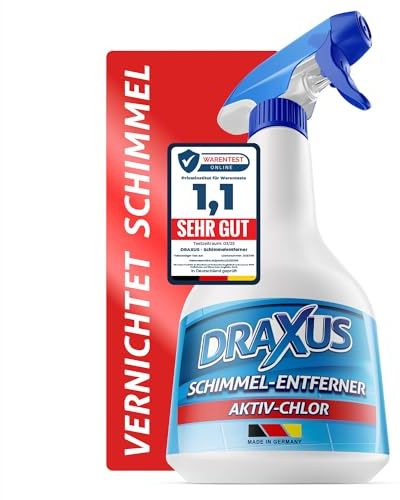 DRAXUS Profi Schimmelentferner mit innovativem Hafteffekt I Extra starkes Schimmelspray für Wand, Bad, Silikonfugen & mehr I Entfernt Schimmel hocheffektiv (Aktiv-Chlor) 500 ml