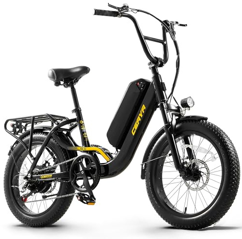 CEAYA Elektrofahrrad 20 Zoll Pedelec Aluminium Ebike Herren Damen Fat E Bike Elektro City Fahrräder mit Akku 15Ah, 3.0 Fat Tires,Gabelfederung,LED-Lichter,7 Gang