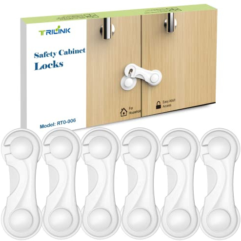 Kindersicherung Schrank Schubladen 6 Stück, Baby-Proofing-Baby-Sicherheitsschlösser, Schranksicherung Baby, Schrankschloss für Babys Kinder für Möbel, Küche, stark klebend, kein Bohren, langlebig