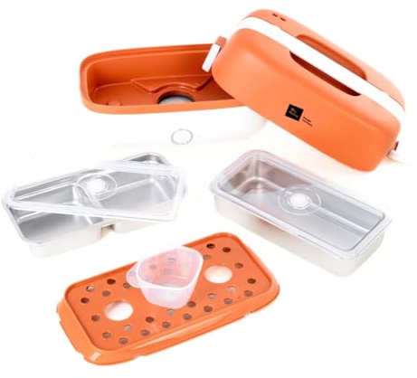 Miji Elektrische Lunchbox & Mini Campingkocher 1 L | 250 W Dampfgarer – leise, geruchsfrei & kompakt für 1–2 Portionen