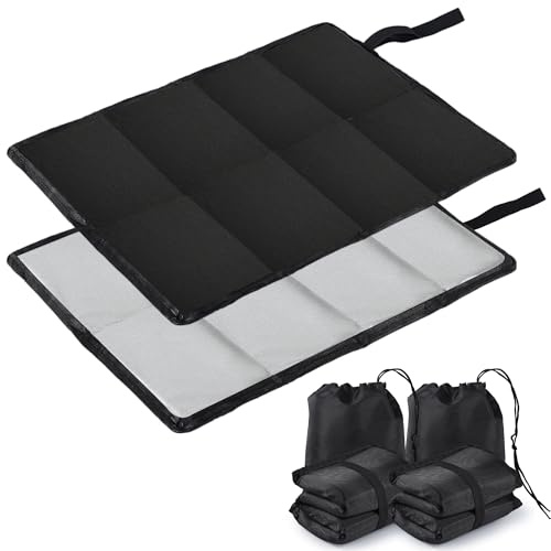 WUFANC 2er Pack Sitzkissen Outdoor Faltbar, Thermo Sitzkissen Faltbar | Wasserdichte, Maschinenwaschbar, Sitzunterlage Outdoor mit 2 Aufbewahrungstasche, für Camping, Picknicks, Angeln