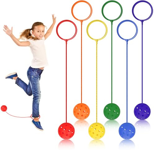 Joycabin 6 Stücke Springball für Teenager, Sport Sprungball, Springring, Hüpfring Bälle, Knöchelsprungball für Geschicklichkeitsspiele Für Teenager Oder Erwachsene, Übung