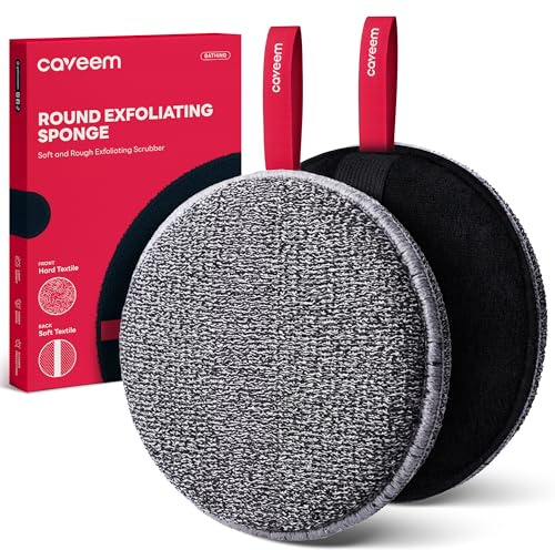 Peeling-Körperschrubber, Bade- und Körperpeeling-Puffer, Körperpeeling zum Entfernen abgestorbener Haut, sanfter und rauer, leichter Schwamm zum Duschen (2er-Pack)