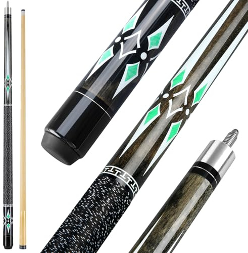 Winucue Billard Queue, 58'' Billiard Cue Stick mit 13mm Spitzen für Professionelle Billardspieler, Pool Cue mit Anti-Rutschfaden Griff für Billard House Bar Pool Tisch Sport 8/9 Ball, Grau 21oz