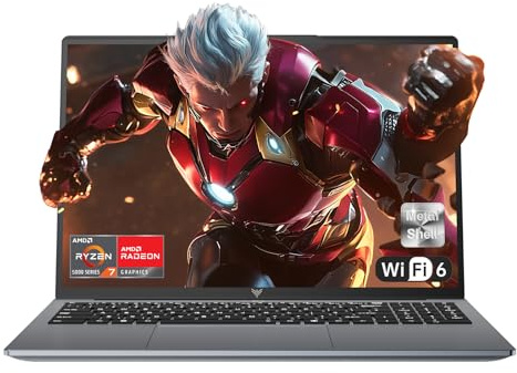Tivique Laptop,16GB DDR4 512GB SSD Notebook,N-95 Prozessor bis zu 3.6GHz Laptop Computer,WiFi, BT5.0,3*USB3.2,180° Öffnen und Schließen,Business