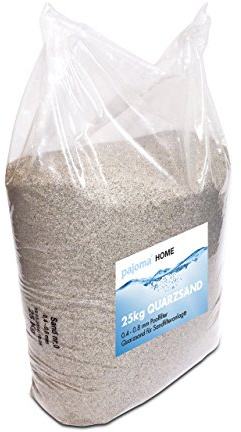 pajoma® Quarzsand 25 kg für Poolfilter & Sandfilteranlage | 0,4-0,8 mm Körnung, hochrein | Aquarien- und Bausand | gerundete Kanten, vielseitig einsetzbar