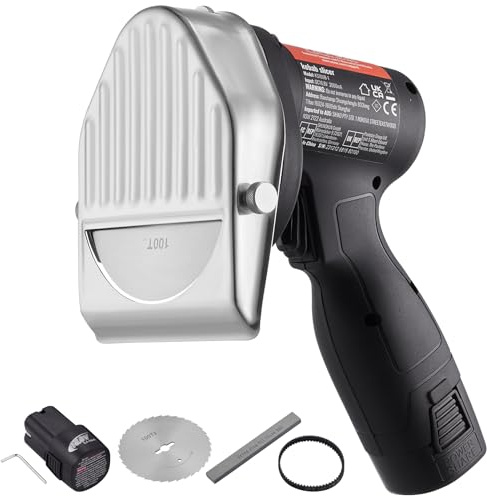 VEVOR Dönnerschneider 80 W Kebabschneider, Kabelloses Elektromesser Gyrosmesser, Türkisches Schawarma Dönermesser 0-8 mm Einstellbare Dicke, Commercial Kebab Slicer mit 100 mm Klingen Schwarz