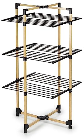 Vitapur Faltbarer Wäscheständer I Trocknen auf Mehreren Ebenen I Standtrockner 69x136x69 cm I Bis zu 20 kg Wäsche I wäschetrockner ideal für kleine Wohnungen I Stabile Räder