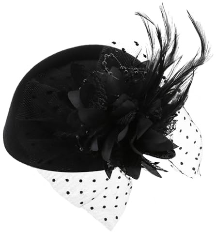 Vintage Fascinators Hut 20er 50er Schleier Hut Blume Federkleid Kopfschmuck | Fascinator Hochzeitshut Hüte Mesh Gesichtsschleier Hut Tea Party Kopfbedeckung zum Frauen und Mädchen