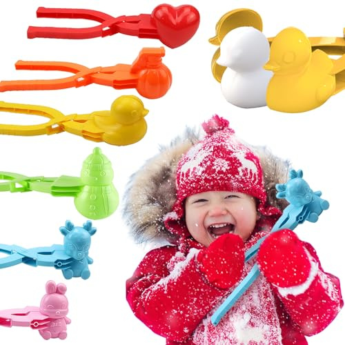 CIYIN Schneeball Maker, 6 Stück Schneeball Former, Winter Schneeball Form Spielzeug, Sandball Schneeball Clip, Schneeballherstellung Maschin, Schneeballzange für im Freien Spielen Schnee