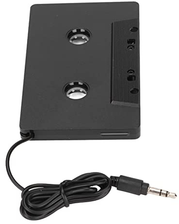 KIMISS Kassetten-Aux-Adapter Aux-Kabel Kassettenadapter Schwarz ABS Auto-Kassetten-Aux-Adapter 3,5-mm-Auxillary-Kabel-Band-Adapter für Telefone, Tablets, Autolautsprecher und Andere