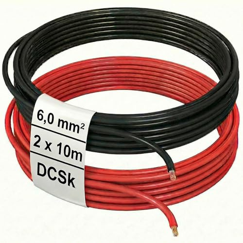 DCSk Fahrzeugleitung 6mm² 10m FLRY B asymmetrisch 6 mm² Kfz-Kabel Kfz Litze Set rot schwarz 6mm2