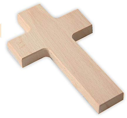 MaMeMi Wandkreuz aus Holz - Kreuz zum Bemalen & Gestalten, Buche Natur, leicht abgeschrägte Kanten