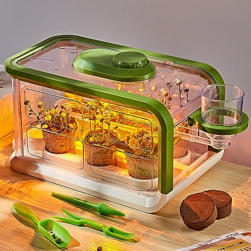 Mostop Kinder-Pflanzenzucht-Kit Mit Tropfbewässerungssystem Und LED Wachstumslicht, Gewächshaus Wachsraum DIY Gartenset, Pflanzen Sonnenscheinraum Wissenschaftsspielzeug Für Kinder