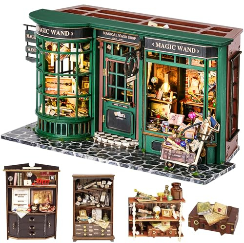 Spilay Miniatur Haus, Magisches Haus DIY Miniature House mit LED-Licht, 3D Holz Puppenhaus Bastelset zum Entspannen & als Deko - Kreatives Geschenk (Weihnachten, Valentinstag, Geburtstag)