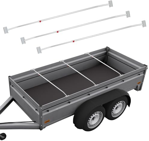 3 x Anhänger Flachplanenbügel Aluminium verstellbar 108-146 cm mit Knaufschraube Alu-Bügel für Anhängerplane Planenstütze