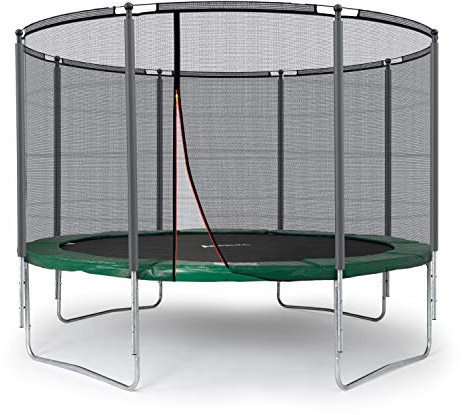 Ampel 24 Trampolin Outdoor Ø 366 cm, mit Randabdeckung und Sicherheitsnetz | GS-Zertifikat, Belastbarkeit 160 kg. Komplettset, 12 gepolsterten Stangen