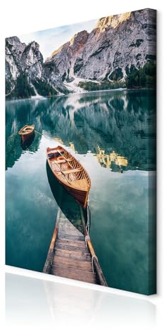decomonkey Bilder Landschaft 80x120 cm 1 Teilig Leinwandbilder Bild auf Leinwand Vlies Wandbild Kunstdruck Wanddeko Wand Wohnzimmer Wanddekoration Deko Berge Natur