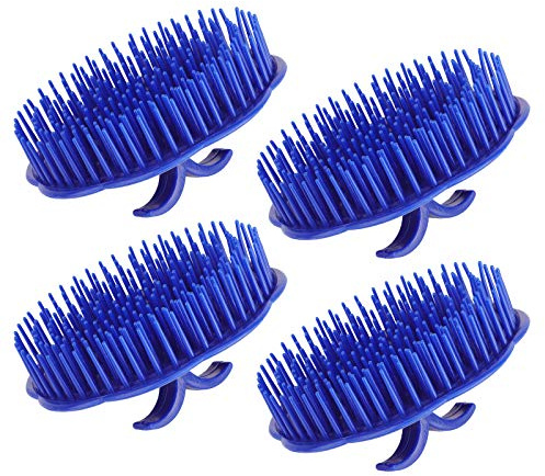 Segbeauty Palm Brush Haar, 4Pcs Scalp Massager Shampoo Brushes Männer Bart Kamm Scalp Scrubber zum Waschen von Haaren, Pet Shower Grooming, Salon Shampoo Haarbürste