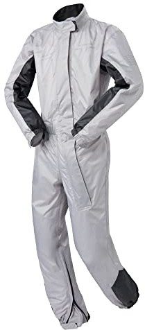 Regenkombi Motorrad Herren & Damen, Wasserdichter & Winddichter Regenanzug, Motorrad Regenbekleidung & Fahrrad Regenbekleidung, Silber, Größe XXL