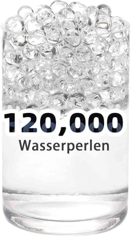 120.000 Wasserperlen klar, Wassergel Jelly Perlen als Füllmaterial für Vasen, Schwimmkerzen, Hochzeitsdekoration, Weihnachtsdekoration, Blumenarrangements, Wohnraumdekoration