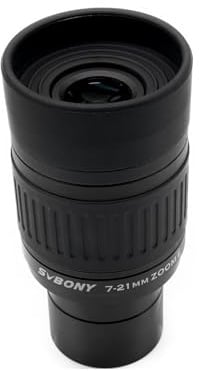 Svbony SV135 Zoom-Teleskop-Okular, 1,25 Zoll, 7–21 mm Zoom-Okular, 60 Grad weites Sichtfeld, 7 Elemente 4 Gruppen, Linse mit Filtergewinde, Teleskop Zubehör für Planeten- und Mondbeobachtungsteleskope