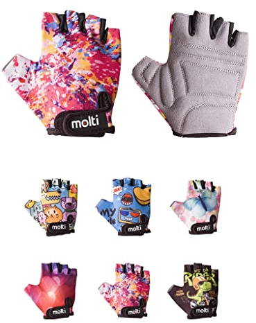 molti Fahrradhandschuhe für Kinder XS-M | Sporthandschuhe Halbfinger Bike Fahrrad Handschuhe Wandern
